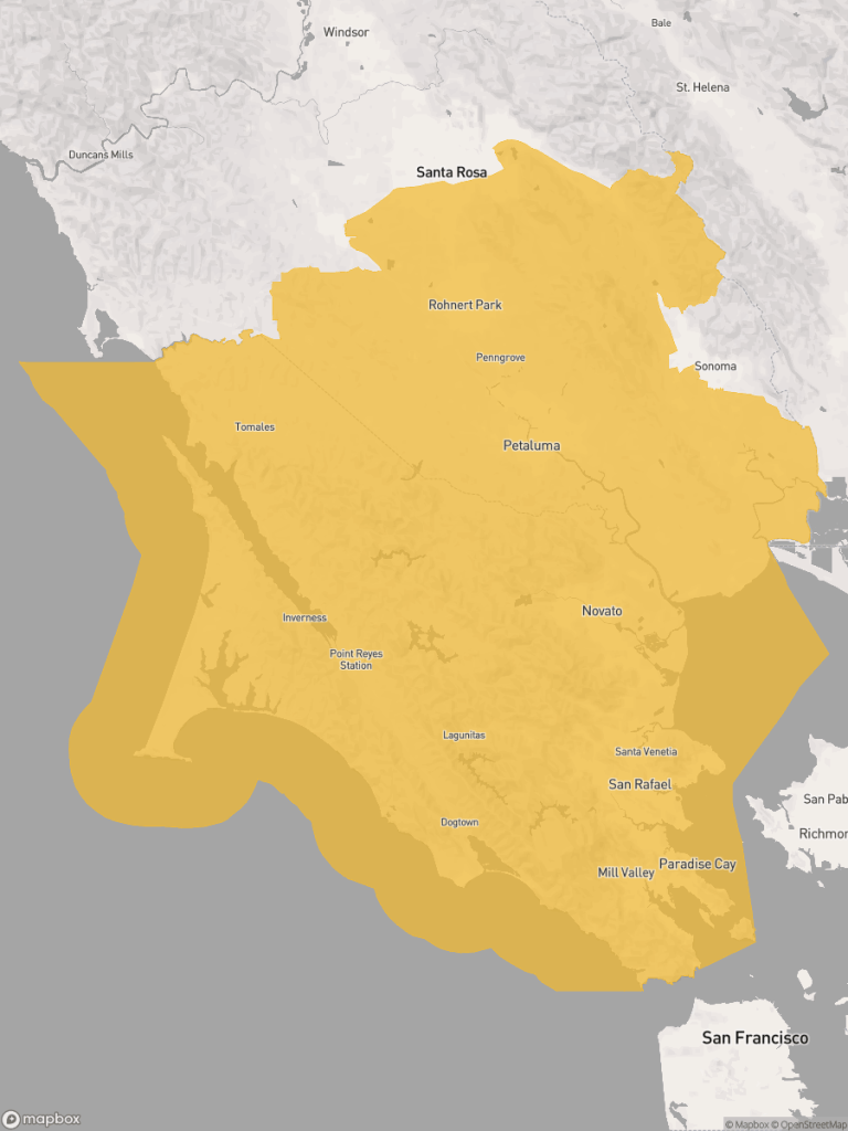 View of map with yellow overlay for Assembly District 12 boundaries.